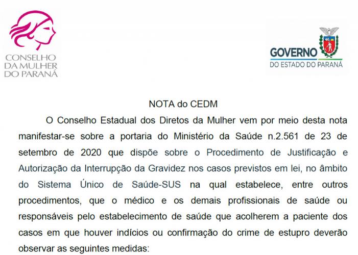 nota do cedm sobre a portaria do ministerio da saude