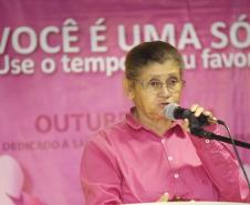 Secretária da Família e Desenvolvimento Social, Fernanda Richa, participa da abertura do Outubro Rosa no auditório Mário Lobo - Foto Rogério Machado/SECS