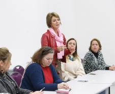 Secretária da Família e Desenvolvimento Social, Fernanda Richa, participa de encontro de gestores na Casa da Mulher Brasileira - Foto: Rogério Machado/SECS