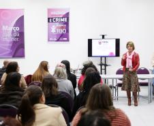 Secretária da Família e Desenvolvimento Social, Fernanda Richa, participa de encontro de gestores na Casa da Mulher Brasileira - Foto: Rogério Machado/SECS